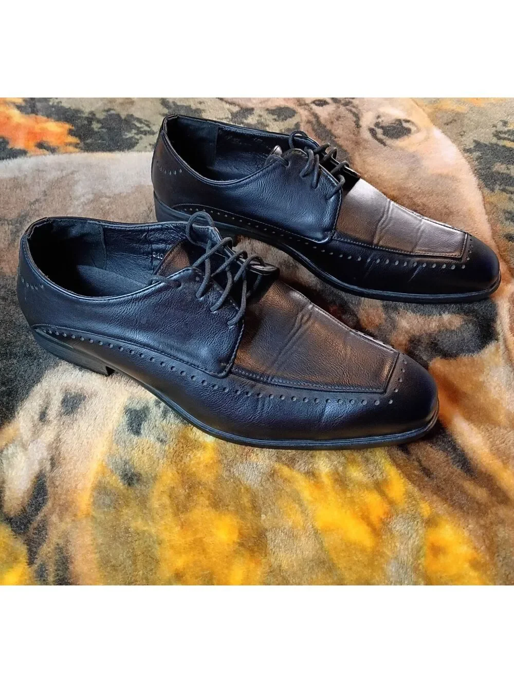 Marco Vitale Collezione Black Leather Dress Shoes Size 12